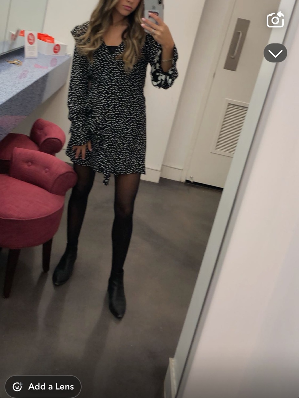 Zara Black and White Polka Dot Wrap Dress